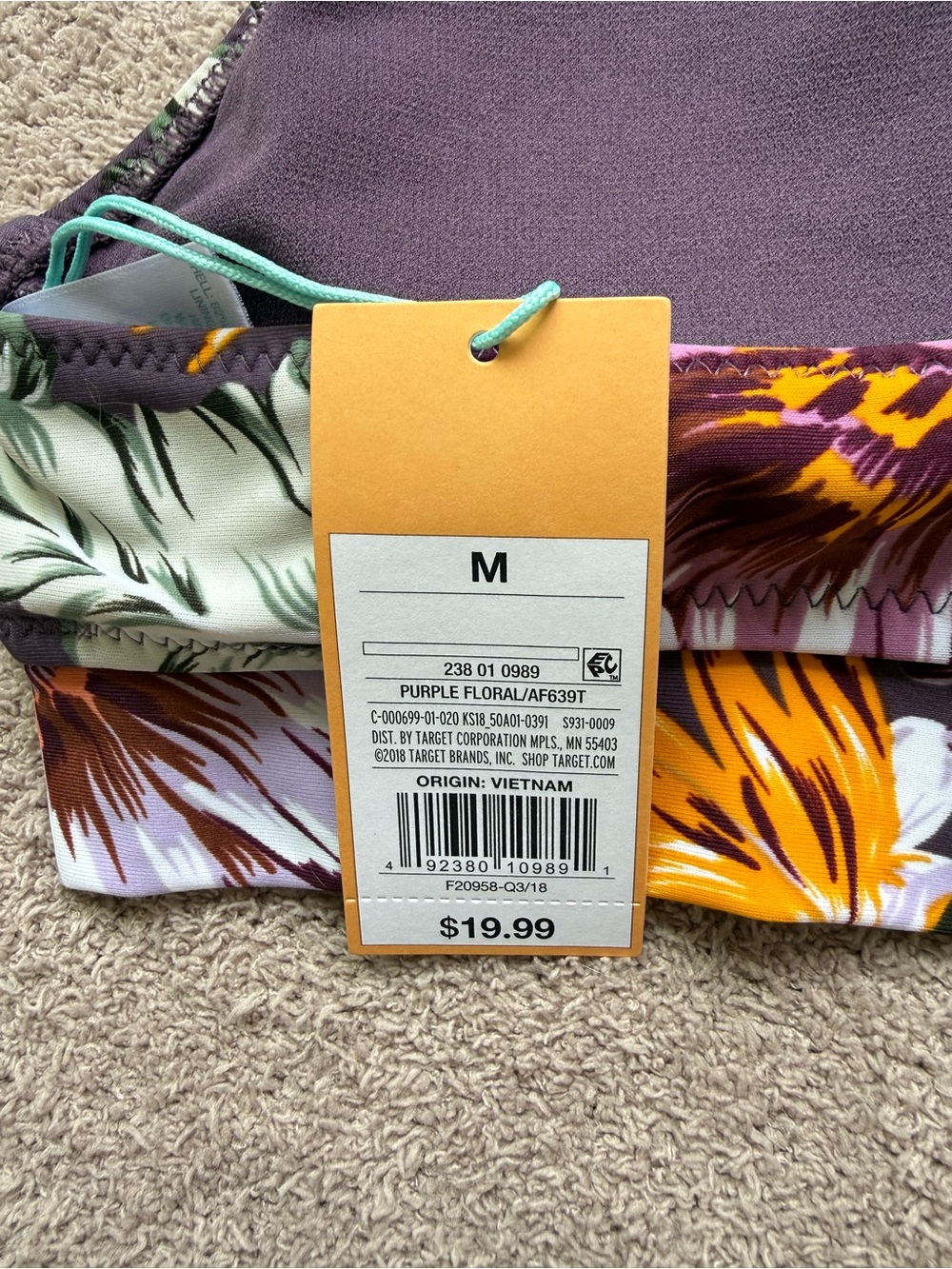 KONA SOL - PURPLE FLORAL SWIM SET - MEDIUM TOP/ LARGE BOTTOM - Picture 6 of 9